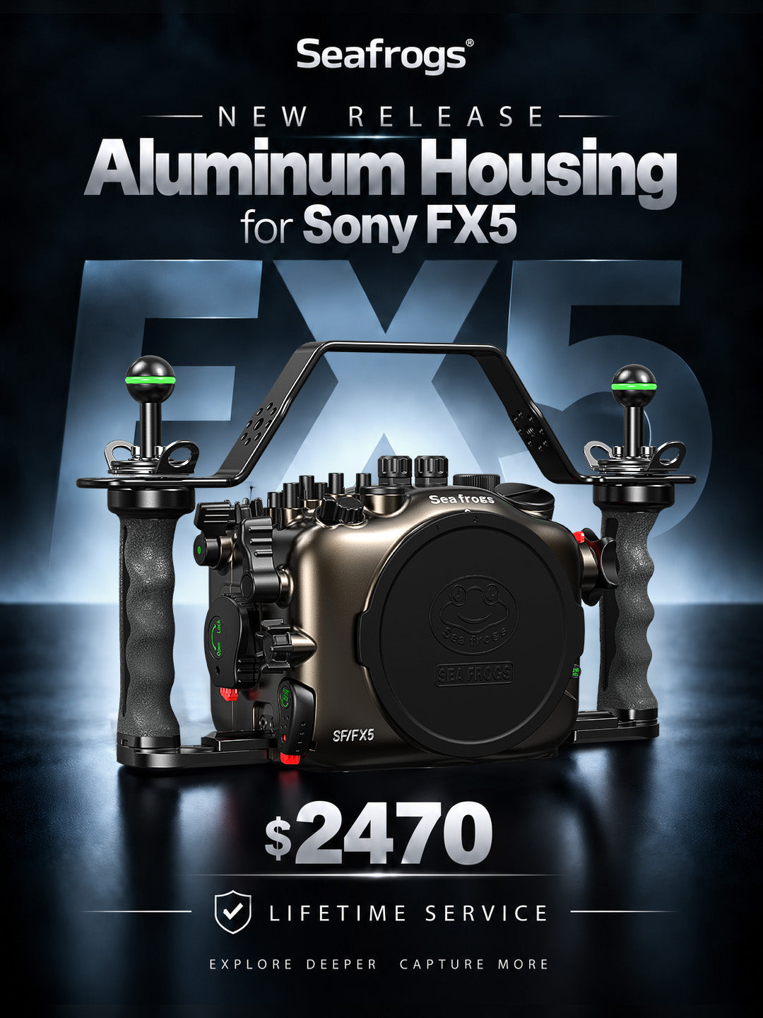 Sea frogs Expands Sony FX5 Underwater Filming with a New Aluminum Housing and Dome Port