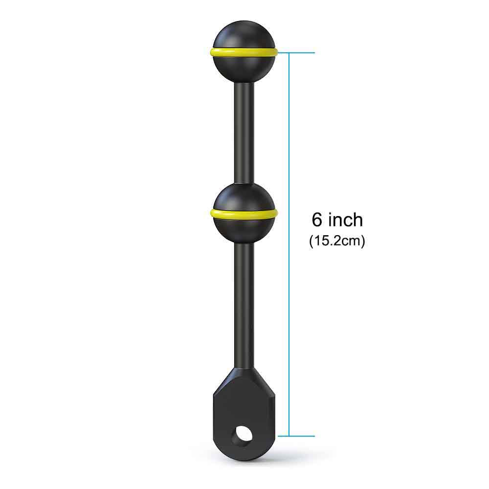 Sea frogs BH-7 YS Base Adaptor 6"Double ball for Diving Photography Anti Corrosion Aluminum Alloy Underwater Diving Camera Accessories