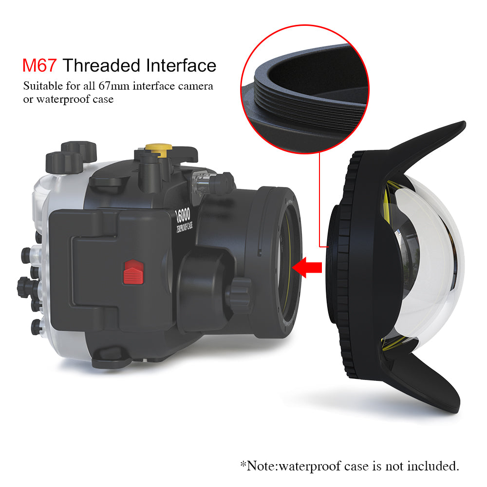 Sea frogs 67mm-01 4 Inch Wet Dome Port Diving Fisheye Lens with 67mm Lens Thread