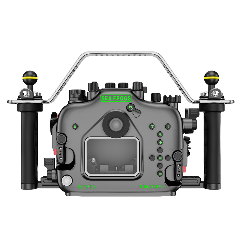 Boîtier étanche Sea Frogs pour appareil photo sous-marin avec port macro pour Fujifilm X-T5