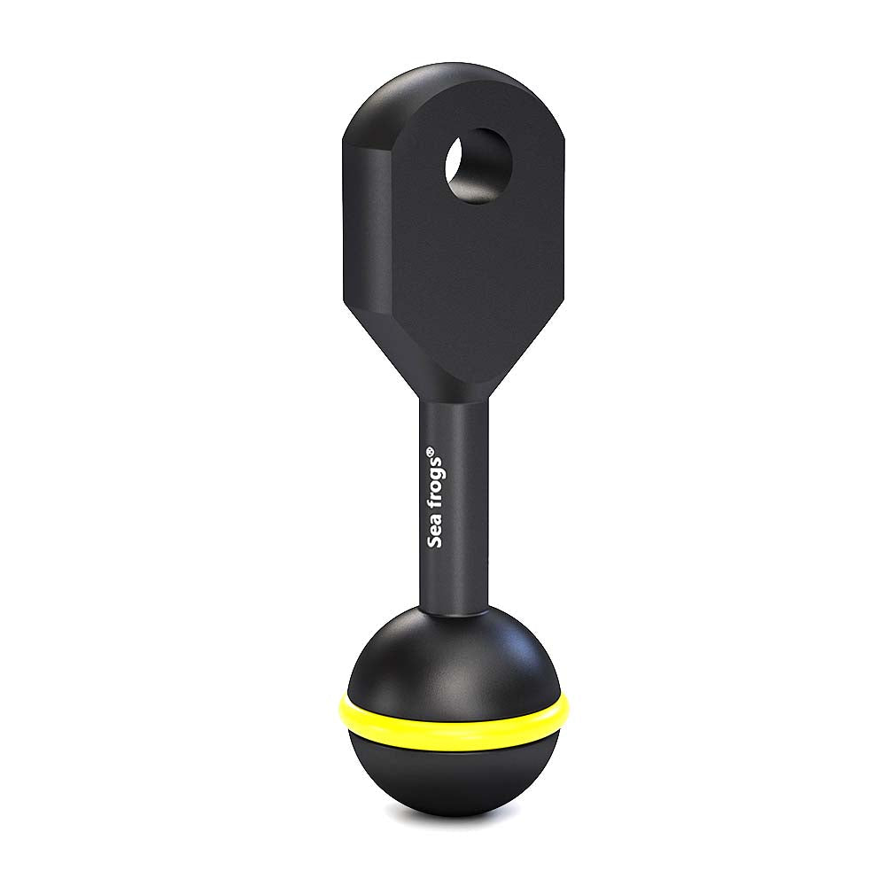 Black and yellow fishing bobber with Sea Frogs logo on a white background