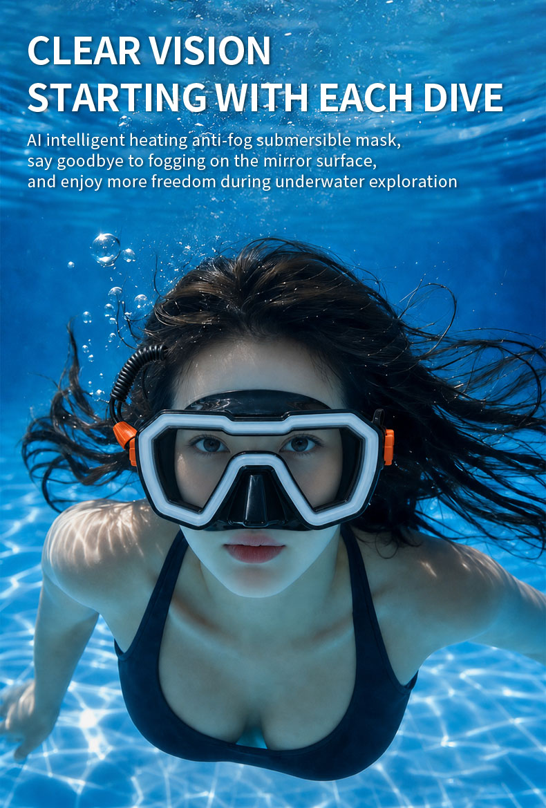 SeaFrogs Heated Anti-Fog Diving Goggles - Electric Defogging System for Scuba & Snorkeling