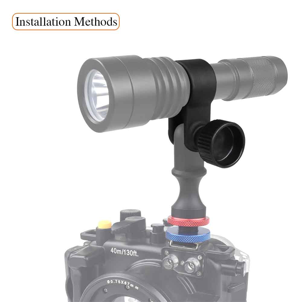 DH(1-10)diving torch Holder Diameter 20 to38mm Lamp Adjus table Screw Fixed Flash Stand Diving Sports Photograph