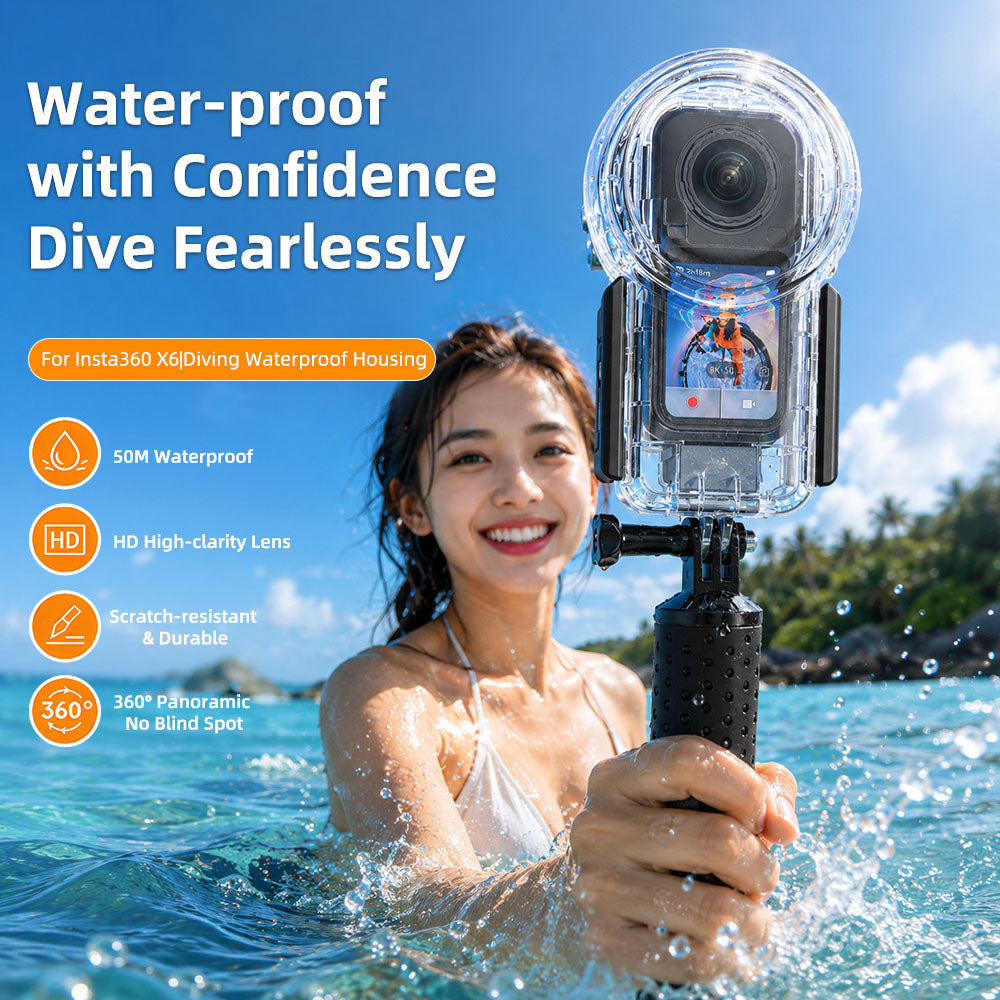 Sea frogs 50M/165FT Underwater Housing For INSTA 360 X6