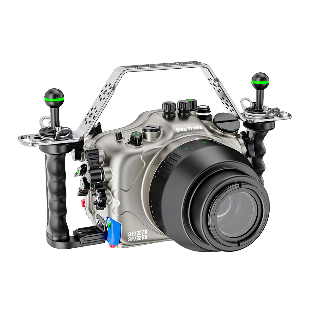 Sea frogs 100M 328ft aluminum underwater housing with Macro Port for Nikon Z7 II Z6 II Z7 Z6 - Gray