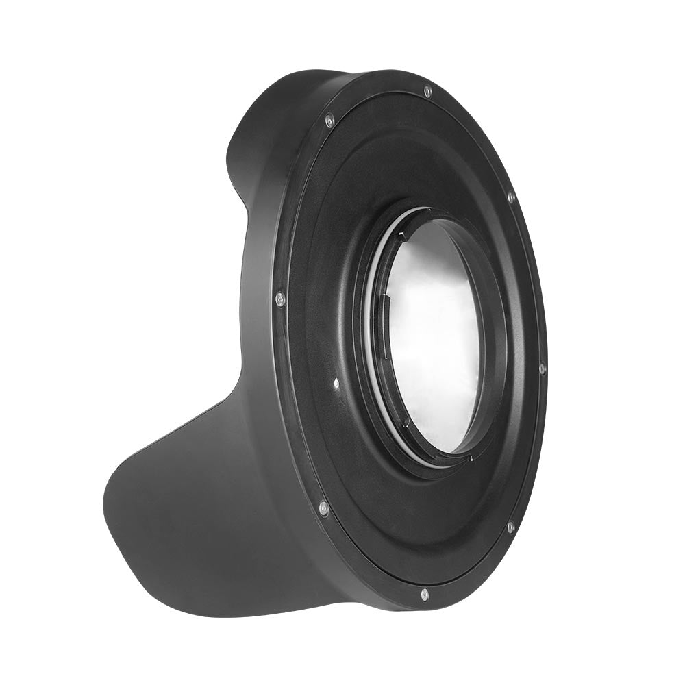 Black mechanical component on a white background