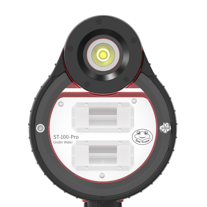 Underwater light with 'ST-100-Pro' branding on a white background