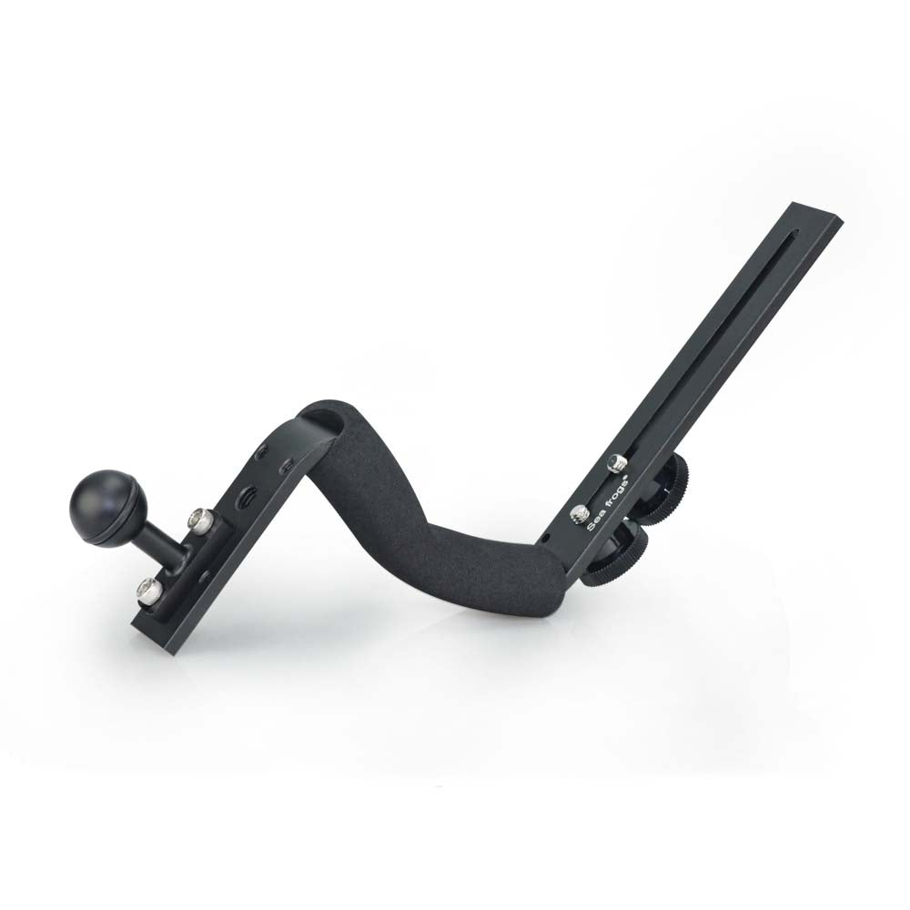 Black metal lever or control on a white background